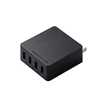 【中古】【未使用】エレコム スマートフォン用AC充電器/4A出力/4ポート/ブラック