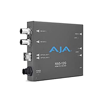 【中古】Aja HA5-12G-T HDMI 2.0-12G-SDI ミニコンバーター シングルファイバー送信機付き