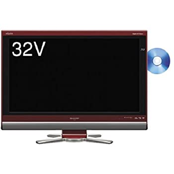 【中古】シャープ 32V型 液晶 テレビ AQUOS LC-32DX1-R ハイビジョン ブルーレイレコーダー内蔵 2008年モデル