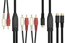 【中古】フジパーツ 2分配S端子AVケーブル 2m 1S/2ピン-2S/4ピン FVC-132
