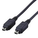 【中古】【未使用】エレコム USBケーブル 【FireWire】 IEEE1394 400(i.LINK・DV) 4pin-4pin 1m ブラック IE-44...
