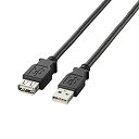 【中古】【未使用】エレコム USB延長ケーブル USB2.0 A-Aメスタイプ 5m ブラック U2C-E50BK