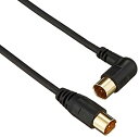 【中古】【未使用】エレコム アンテナケーブル 2.5C スリムタイプ F型端子 差込式L字-差込式ストレート型 7m ブラック AV-ATLS70BK