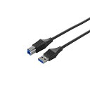 【中古】【未使用】BUFFALO ユニバーサルコネクター USB3.0 A to B スリムケーブル ブラック 2m BSUABSU320BK