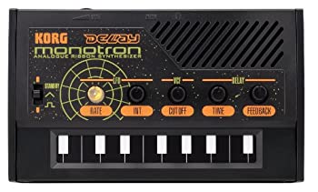 【中古】【未使用】KORG 手のひらサイズ アナログ シンセサイザー monotron DELAY モノトロン ディレイ シンプルなレイアウトで入門用に最適 スピーカー内蔵 ヘッド