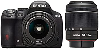 【中古】RICOH デジタル一眼レフ PENTAX K-50 DAL18-55mmWR・DAL50-200mmWRダブルズームキット ブラック K-50 WZOOM KIT BLACK 10907