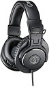 【中古】audio-technica プロフェッショナルモニターヘッドホン ATH-M30x ブラック スタジオレコーディング/楽器練習/テレワーク/在宅勤務