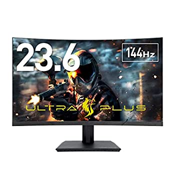 【中古】プリンストン ULTRA PLUS ゲーミングモニター 曲面ディスプレイ 23.6型ワイド (フルHD/144Hz/FreeSync/DisplayPort/VESA) PTFG..