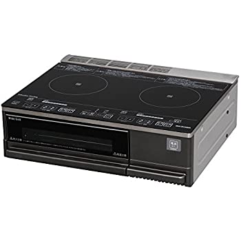 【中古】【未使用】アイリスオーヤマ IHクッキングヒーター 2口 IHコンロ グリル タイプ 200V 据置型 ブラック IHC-SG221