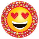 【中古】Valentine絵文字ラウンドプレート、9 "