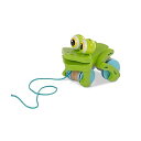 【中古】Melissa & Doug ファースト プレイ フロッキング カエル 木製プルトイ - 発達 アヒル プルトイ 対象年齢1歳以上