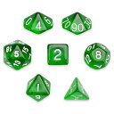 【中古】7 Die Polyhedral Dice Set - Sylvan Spirits Translucent Green with Velvet Pou...