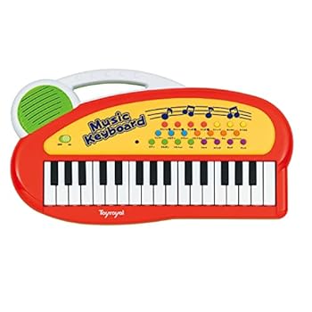 【中古】トイローヤル キッズミニキーボード ピアノ / 知育玩具 初めての楽器に リズム 子供 音楽 キーボード 録音 / 再生 機能