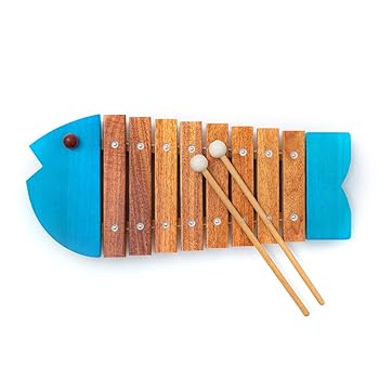 【中古】ボーネルンドオリジナル BorneLund Original おさかなシロフォン 青 1歳半頃 BZ8000B