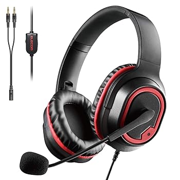 【中古】エレコム ゲーミングヘッドセット 有線 両耳オーバーヘッド 2m 軽量モデル ブラック HS-G30BK