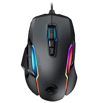【中古】ROCCAT Kone AIMO Remastered RGBA スマートカスタマイズ USB-A ゲーミングマウス 光学式 Owl-Eye 16K, サイドボタン ブラック 国内正規品 ドイ