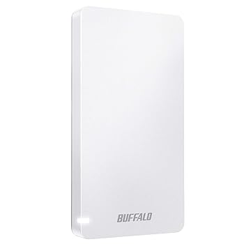 【中古】BUFFALO USB3.2Gen2 ポータブルSSD 1.9TB 名刺サイズ 読込速度530MB/s 日本製 PS5/PS4メーカー動作確認済 耐衝撃・コネクター保護機構 ホワイト