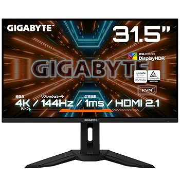 【中古】ゲーミングモニター GIGABYTE M32U Gaming Monitor 31.5型 ウルトラHD 平面モニター 144Hz 120Hz 家庭用ゲーム機 1 ms MPRT HDR対応
