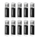 【中古】Exmapor 10個セット USBメモリ 2GB キャップ式 USBメモリースティック USB2.0対応 黒