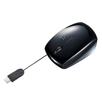 Ball Type Mouse - 【中古】サンワサプライ USB Type-C巻取りマウス ブルーLED 3ボタン 小型 ブラック MA-BLC122BK