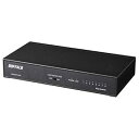 【中古】BUFFALO Giga対応 金属筐体 電源内蔵 8ポート LSW6-GT-8NS/BK ブラック スイッチングハブ マグネット 壁掛け設置対応