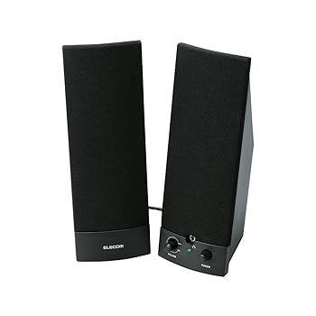 【中古】エレコム スピーカー PC TV アンプ/電源内蔵 5.0W ブラック MS-88BK