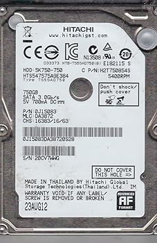 【中古】HTS547575A9E384 PN 0J15083 MLC DA3872 Hitachi 750GB SATA 2.5 ハードドライブ