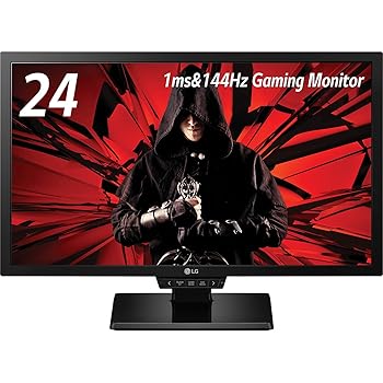 【中古】LG ゲーミング モニター ディスプレイ 24GM77-B 24インチ/フルHD/TN 非光沢/Motion240144Hz/1ms/DisplayPort、HDMI端子×2