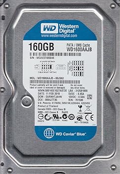 【中古】WD1600AAJB-00J3A0、DCM EARNHTJAHN、Western Digital 160GB IDE 3.5ハードドライブ