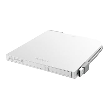 【中古】BUFFALO Surface対応 書き込み 再生 編集ソフト添付 ケーブル収納 ウルトラスリムタイプ ポータブルDVD ホワイト DVSM-PTS58U2-WHC