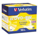 【中古】Verbatim 94839 DVD + RWディスク、4.7 GB、4 x、W/スリムジュエルCases、パール、10 /パック