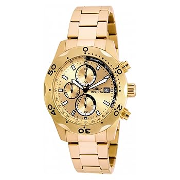 【中古】Invicta Men's 17750 Specialty Quartz Chronograph Gold Dial Watch