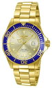 【中古】インヴィクタ Invicta Men's 14124 Pro Diver Gold Dial 18k Gold Ion-Plated Stainless...