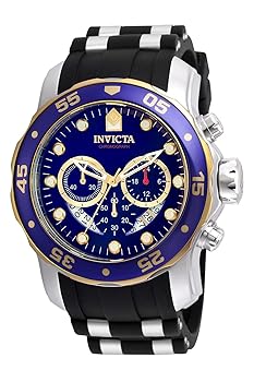 【中古】Invicta Men's 'Pro Diver' Quartz Stainless Steel and Silicone Casual Watch, Color:Black Model: 22971