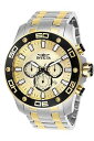 【中古】Invicta Men's 26080 Pro Diver Quartz Chronograph Gold Dial Watch