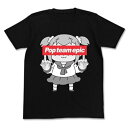 【中古】コスパ COSPA ポプテピピック ポプテピピックの行列ができる Tシャツ ブラック Lサイズ(4)