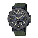 【中古】CASIOカシオ 腕時計 並行輸入品 Casio Men's 'PRO TREK' Quartz Resin and Cloth Casual Watch, Color:Green Model: PRG-600YB-3CR PRG-600YB-3
