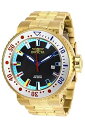 【中古】Invicta Men's Pro Diver 52mm Gold-Tone Steel Bracelet & Case Automatic Black Dial Analog Watch 27666(4)