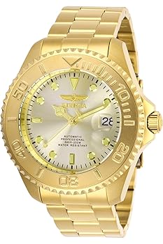 【中古】Invicta Men's Pro Diver Gold-Tone Steel Bracelet & Case Automatic Champagne Dial Analog Watch 28950