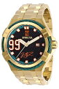 【中古】Invicta Men's Jason Taylor Gold-Tone Steel Bracelet & Case Automatic Black D...
