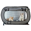 【中古】猫壱necoichi ポータブルケージ 折り畳み可能 防災 移動用 黒