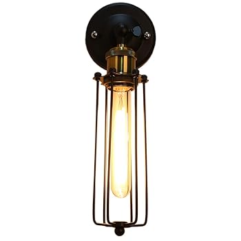 【中古】E27 壁掛け ライト ブラケット 壁取り付け用 燭台 ウォールライト ランプ ロフト ケージ モダン ヴィンテージ レトロ 工業 スタイル ホルダー ペ