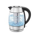 【中古】Chefman RJ11-17-TI Glass Kettle with Removable Tea Infuser, 1.8 L, Clear by ...