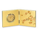 【中古】山中塗 箔工芸 屏風 時計 大 花鳥 M16465-7