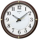 【中古】セイコークロック 掛け時計 自動点灯 電波 アナログ 夜でも見える ファインライト NEO ネオ 茶 メタリック KX233B