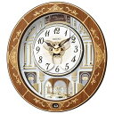 【中古】セイコークロック 置き時計・掛け時計 天然色木地 46.3×42.5×10.6cm 電波 アナログ からくり トリプルセレクション メロディ RE580...