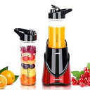 【中古】HOMEASY ミキサー ボトル2つ400ml+570ml 赤 BL05