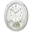 【中古】セイコークロックSeiko Clock 掛け時計 メロディ時計 電波 アナログ トリプルセレクション メロディ 飾り振り子 白 パール AM258W