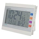 【中古】CASIOカシオ 目覚まし時計 電波 ホワイト デジタル 生活環境 温度 湿度 カレンダー 表示 DQL-220J-7JF サイズ:H11.6×W15×...