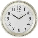 【中古】セイコークロックSeiko Clock 掛け時計 自動点灯 電波 アナログ 夜でも見える 薄金色 パール KX381S